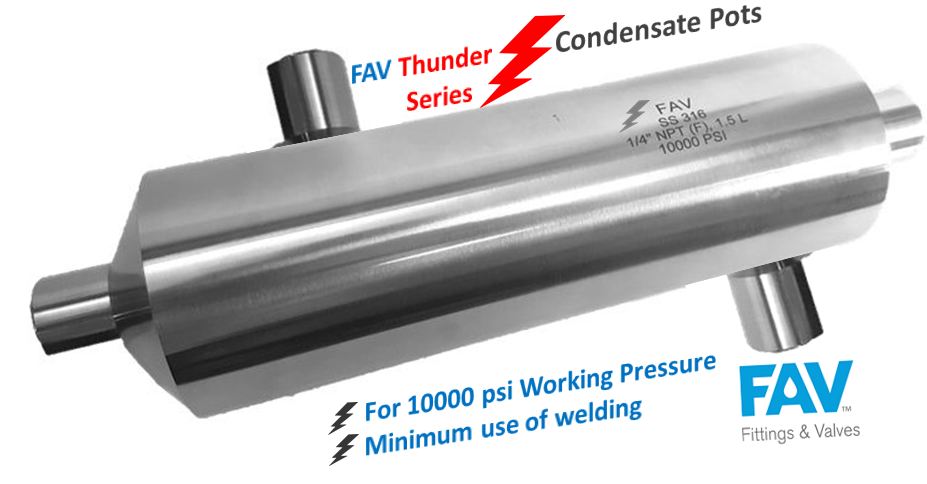 High Pressure Condensate Pots 10000 psi