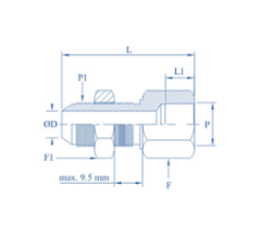 Female Bulkhead adapter jic