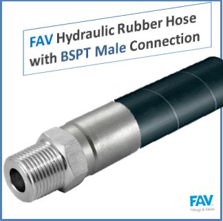 FAV Hydraulic Rubber Hose with BSPT Male Connection