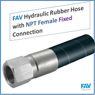 FAV Hydraulic Rubber Hose with NPT Female Fixed Connection